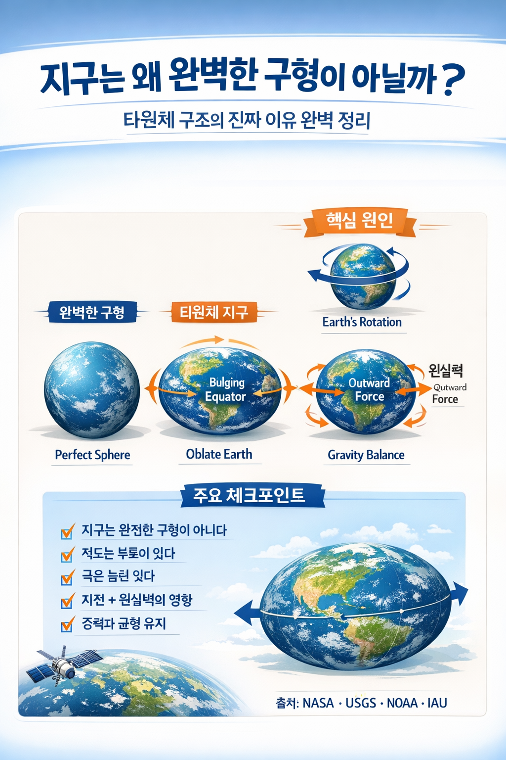 지구는 왜 완벽한 구형이 아닐까 적도가 부풀어 오른 진짜 이유