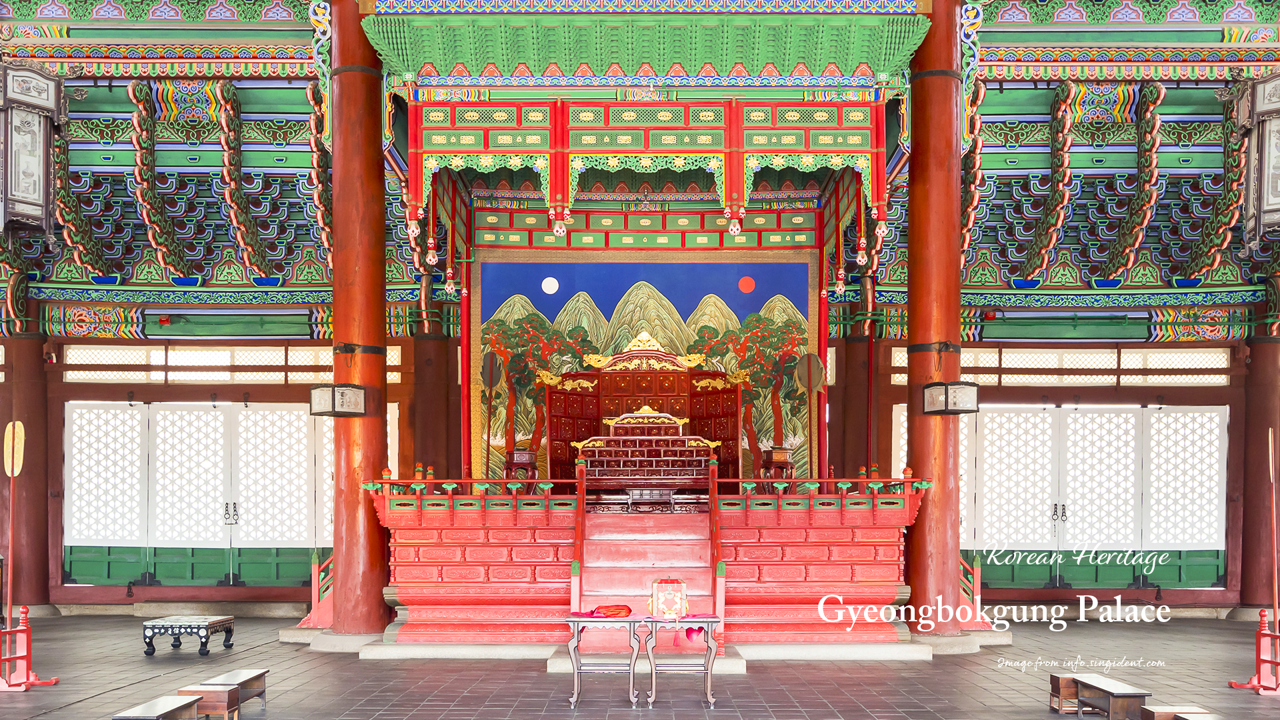 08 경복궁 근정전 일월오봉도 C - Gyeongbokgung Palace, Korean Heritage 한국문화유산배경화면