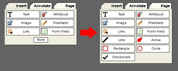 more 버튼으로 메뉴확장