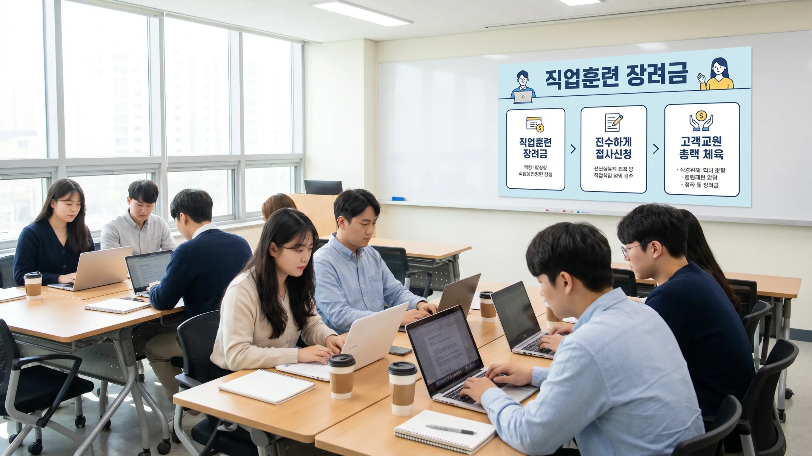 직업훈련 장려금 설명 관련 인포그래픽