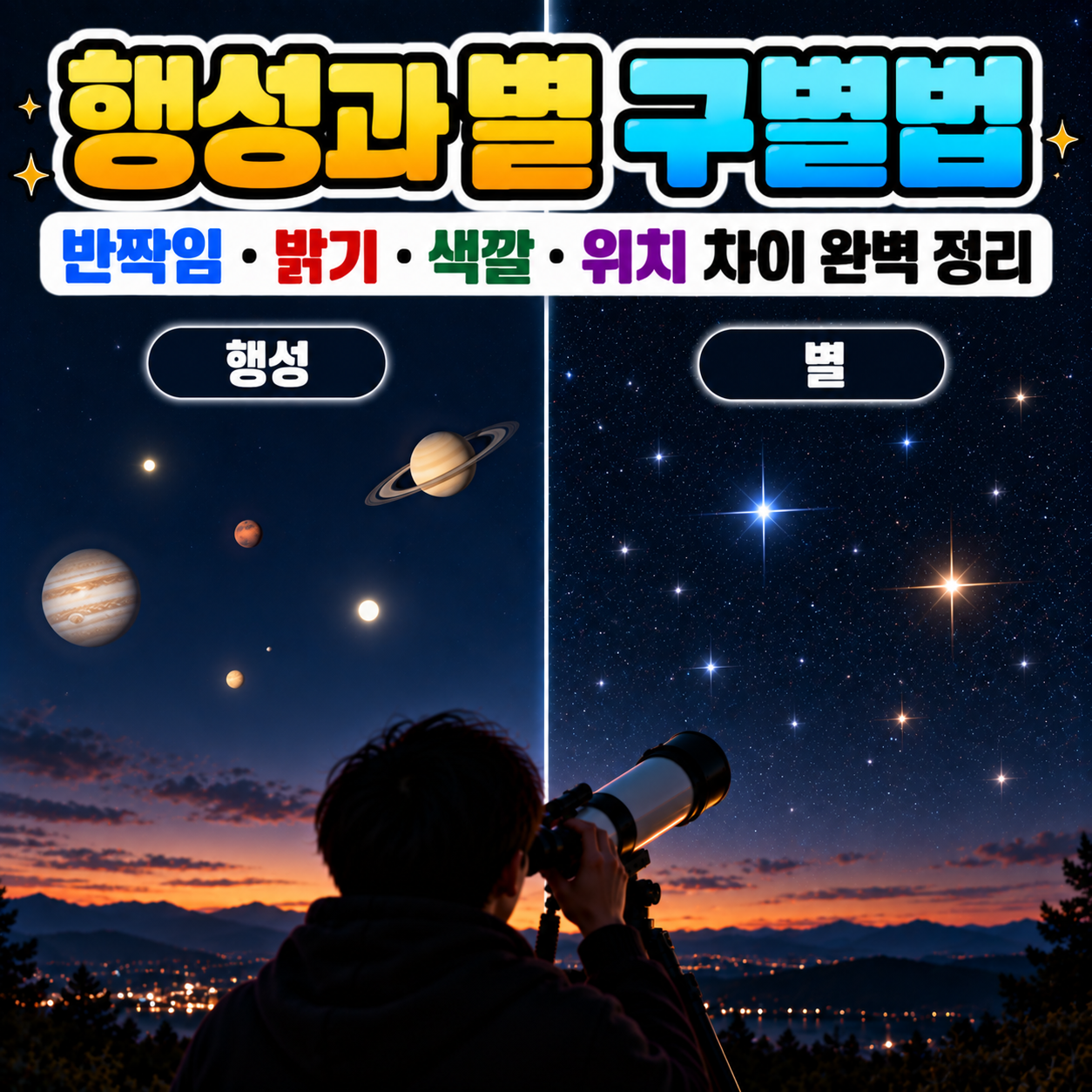 행성과 별 구별법