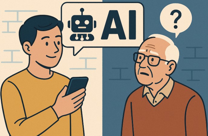 AI를 이해하지 못하는 세대 간의 차이 (기술 간극, 디지털 불안, 공존의 교육)