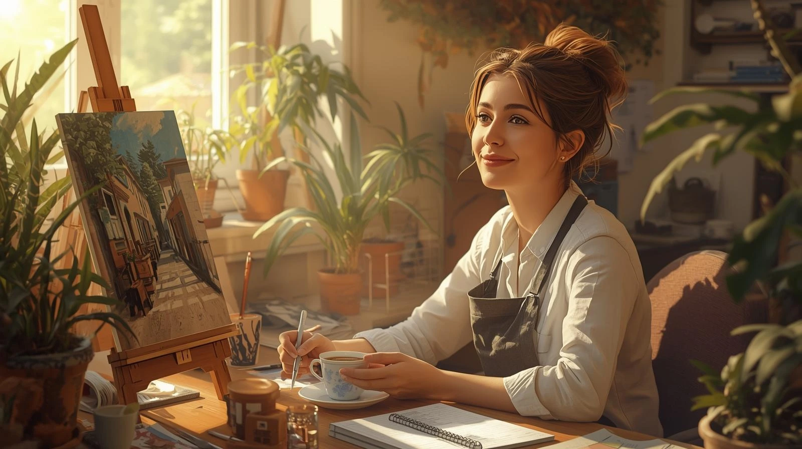 취미(그림)를 즐기는 직장인