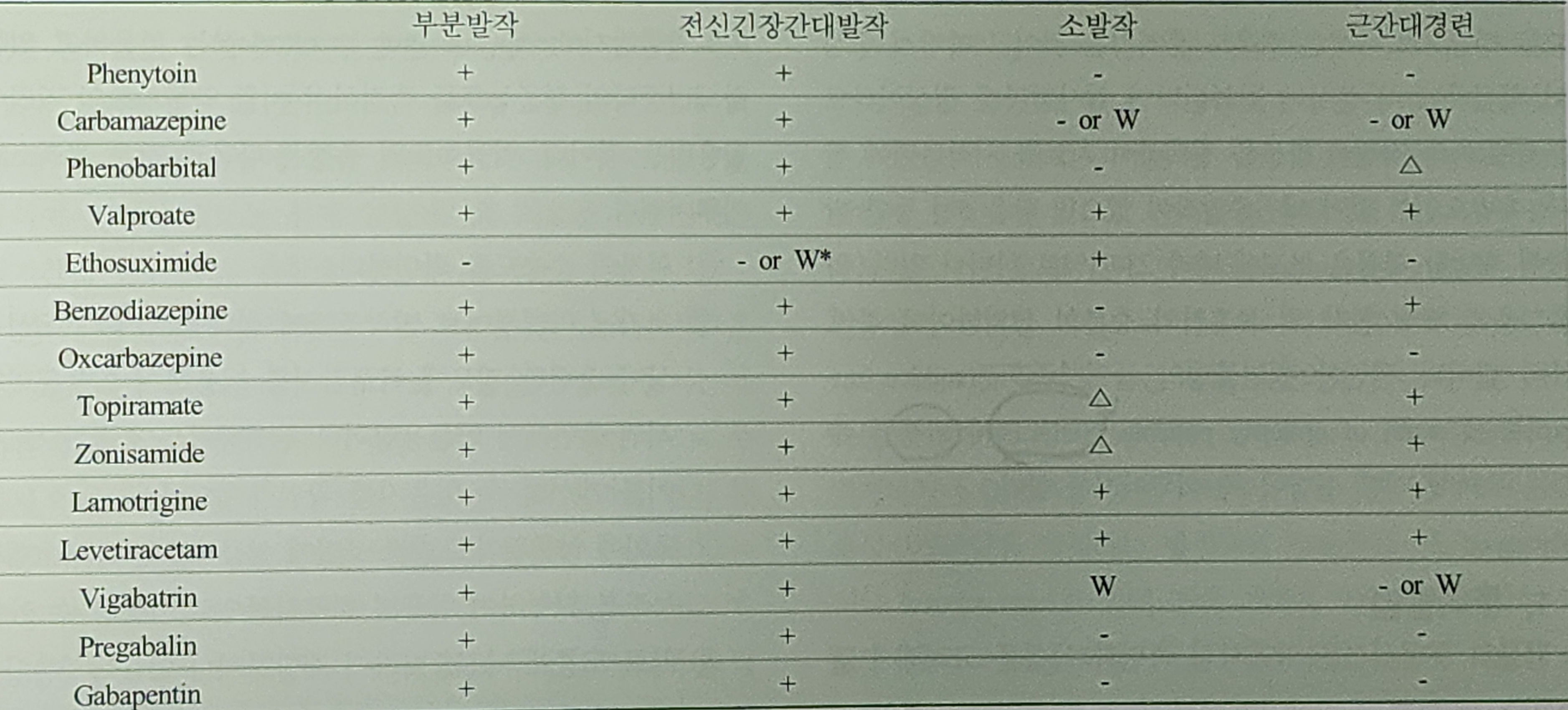 주요 항뇌전증약