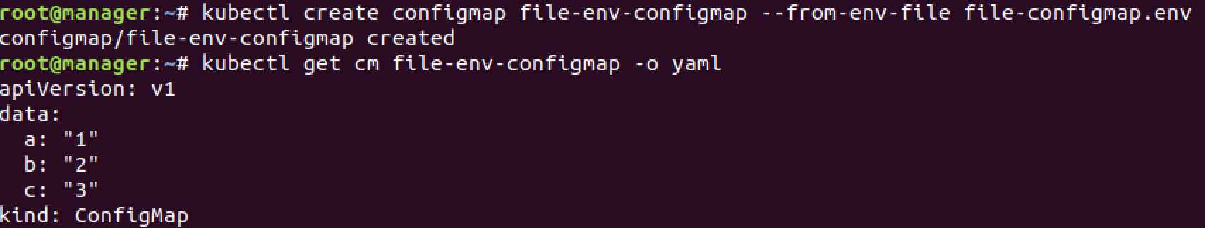 kubectl create configmap using file