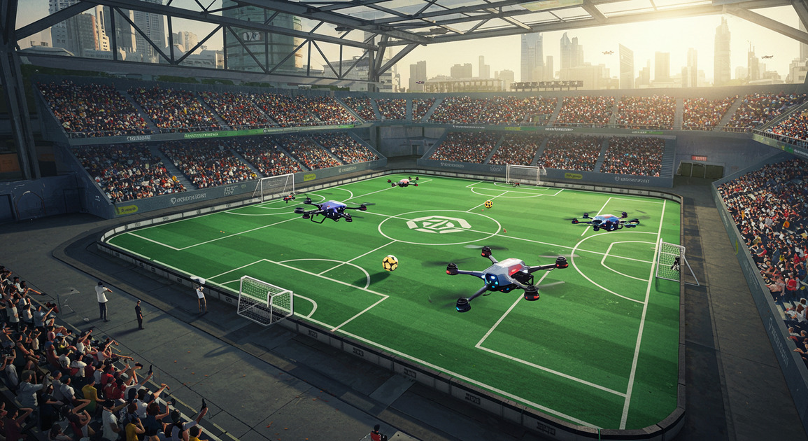 드론축구 하고 있는 경기 이미지