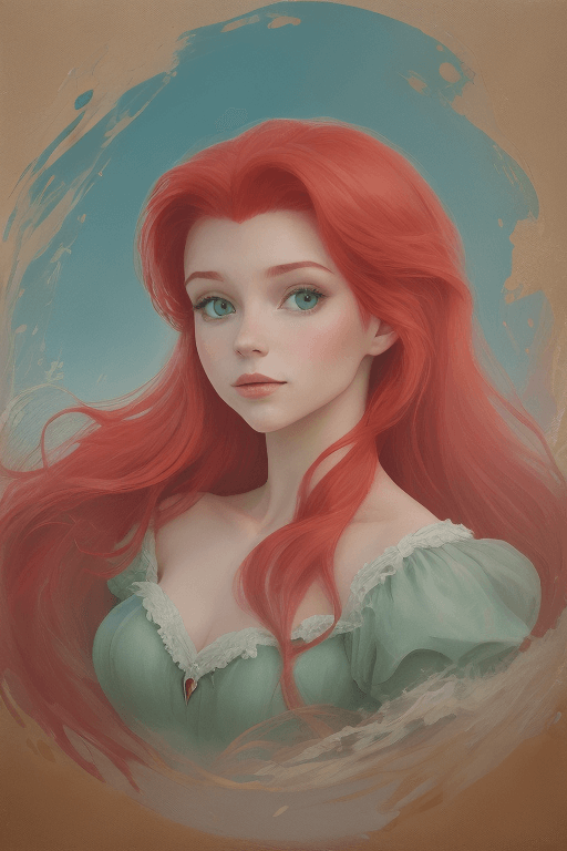 Playground AI로 생성한 그림(2) - 인어공주 아리엘