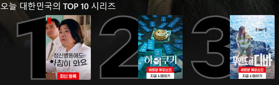 넷플릭스 인기순위(11월 12일 기준)