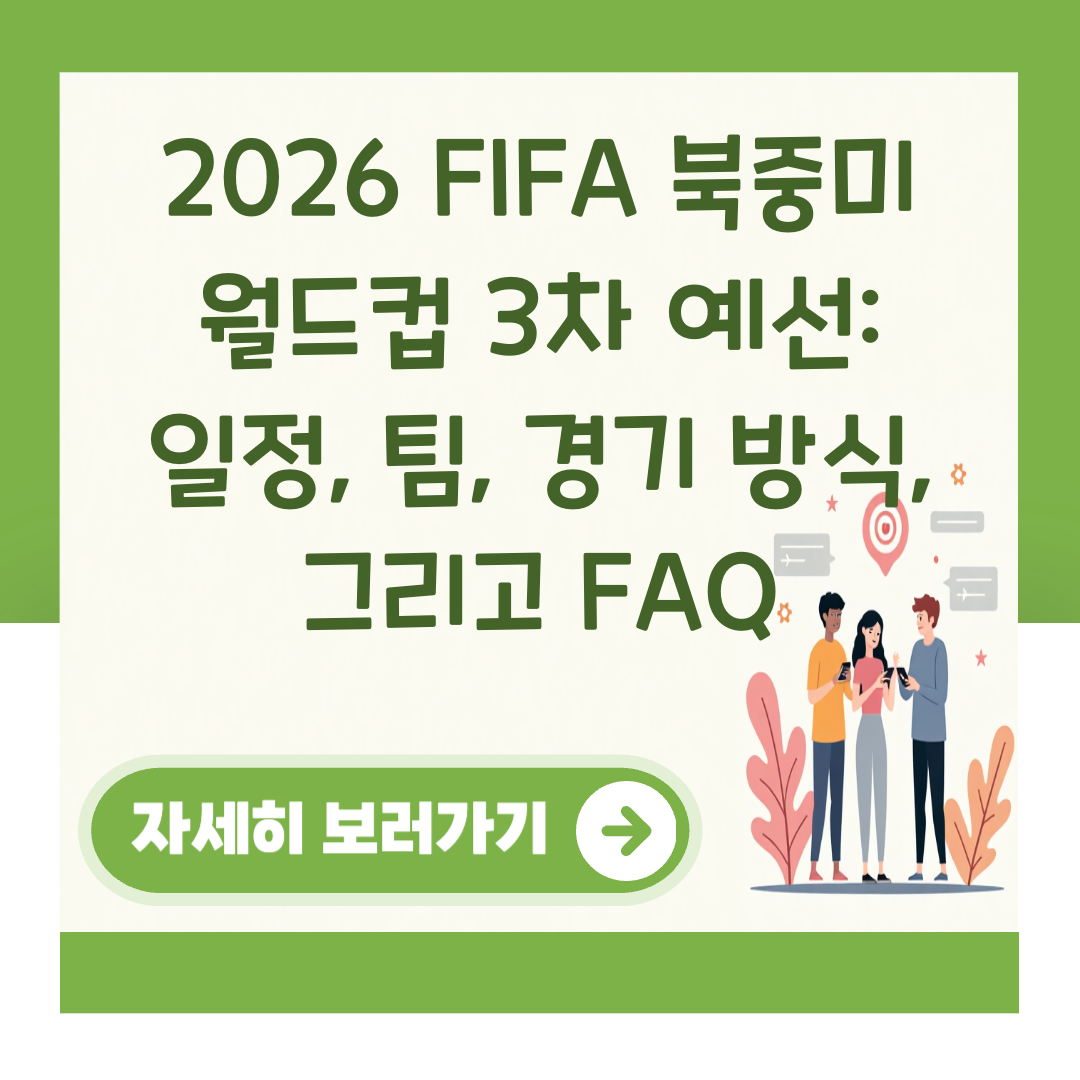 2026 FIFA 북중미 월드컵 3차 예선: 일정, 팀, 경기 방식, 그리고 FAQ 대표 이미지