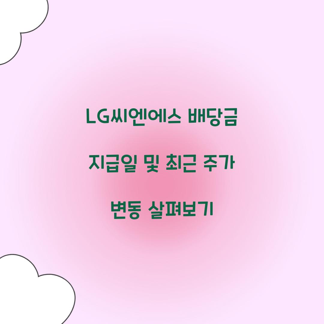 LG씨엔에스 배당금 지급일