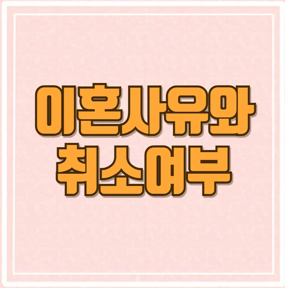 이혼사유와 취소여부