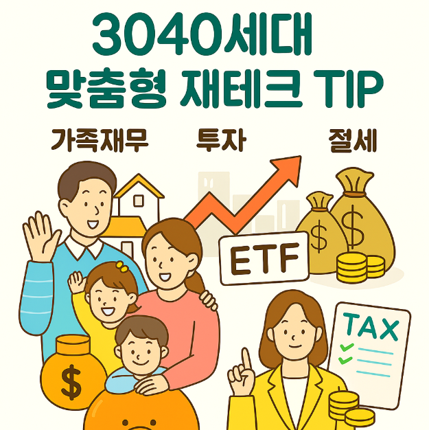 3040세대 맞춤형 재테크 팁 가족재무, 투자, 절세