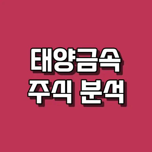 태양금속 주식 분석