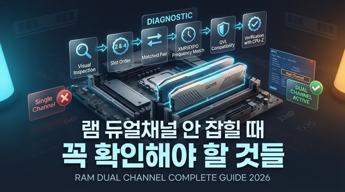 램 듀얼채널 안 잡힐 때 반드시 확인해야 할 6가지