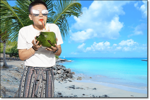 코코넛워터마시는 남자