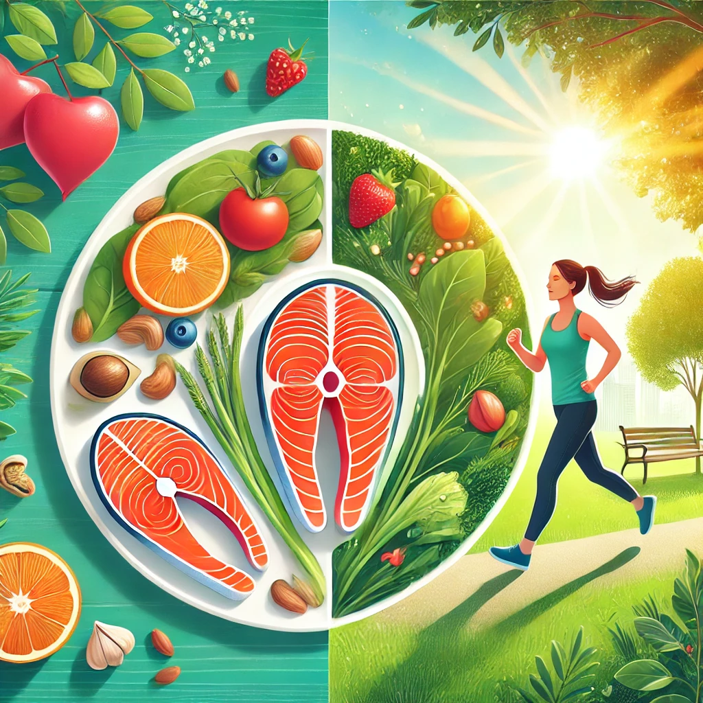 심장을 건강하게 유지하는 식단과 운동 하는 이미지