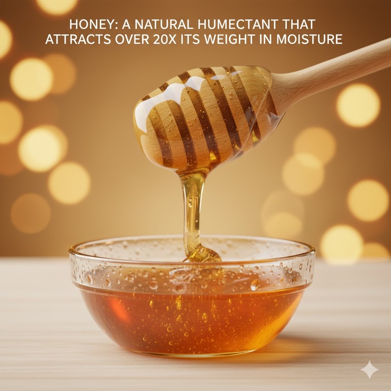 ▲ 꿀은 자기 무게의 스무 배 이상 수분을 끌어당기는 천연 보습제입니다.
