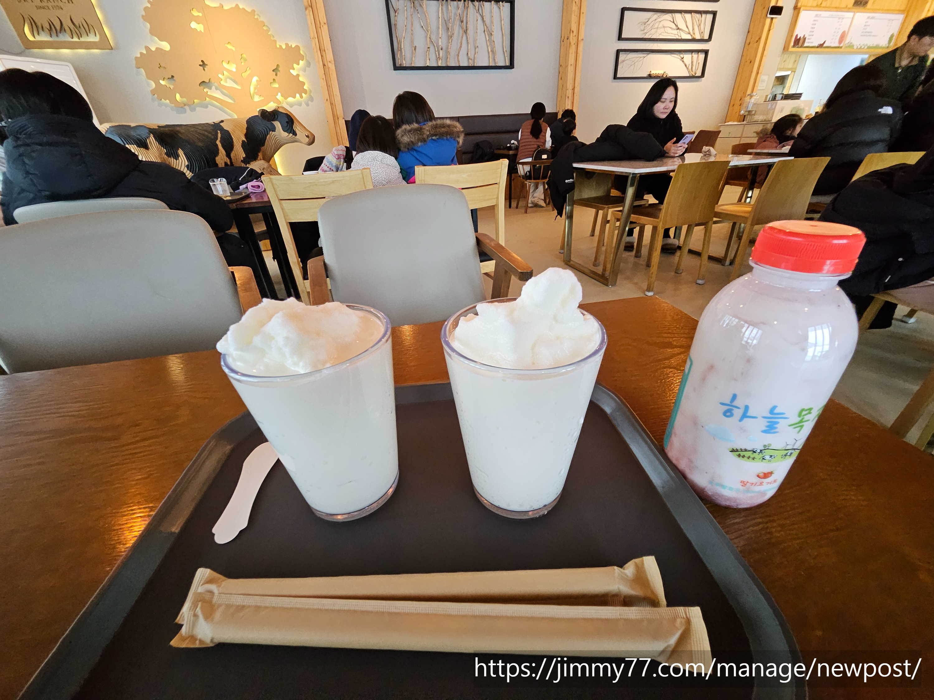 밀크쉐이크 와 하늘목장 요거트