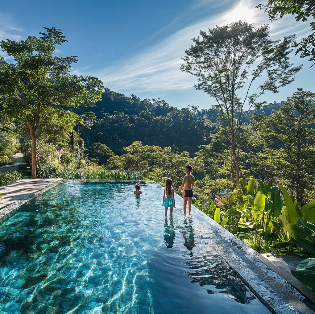 코타키나발루-수영장에서-수영하는-한국가족-06