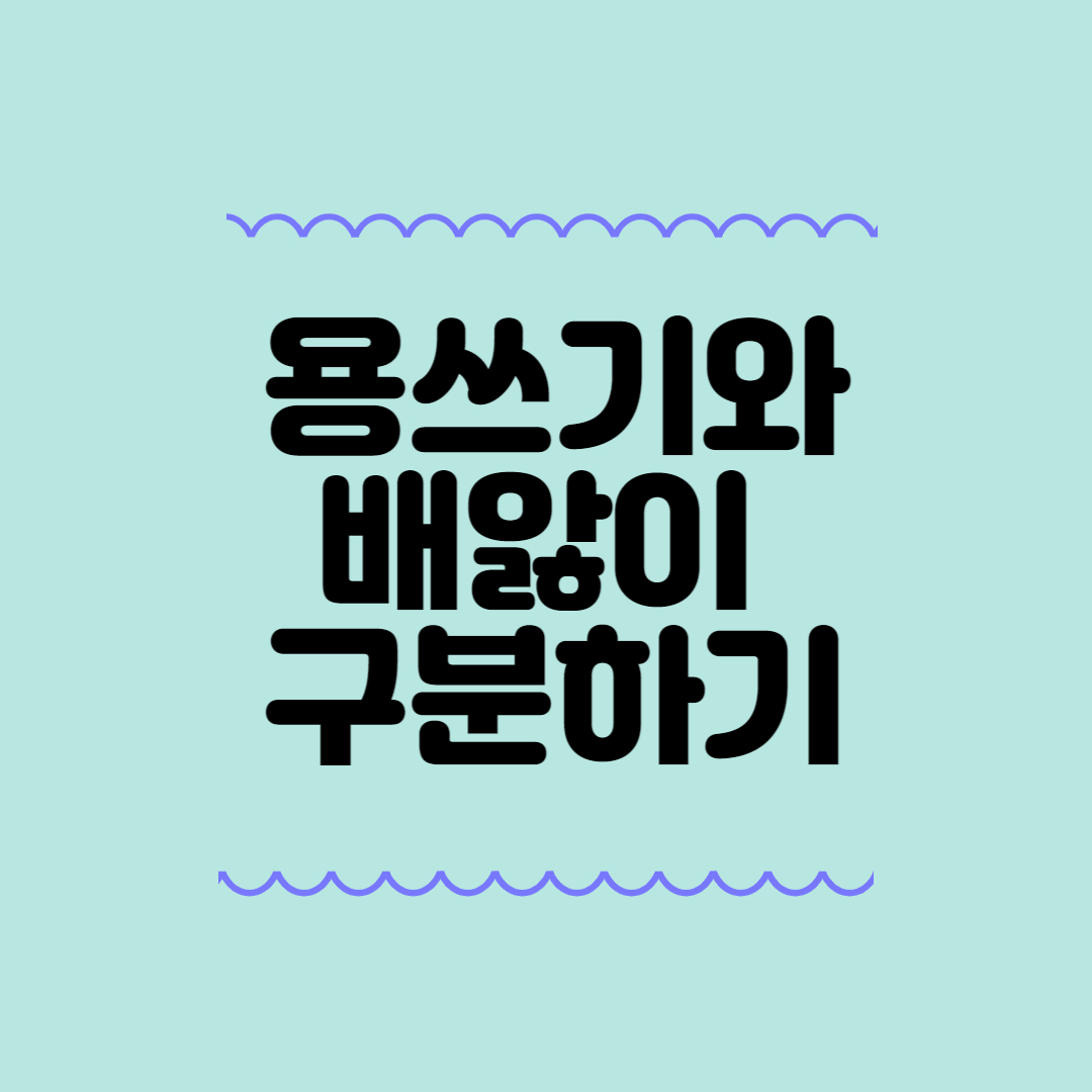 용쓰기와 배앓이 구분하기