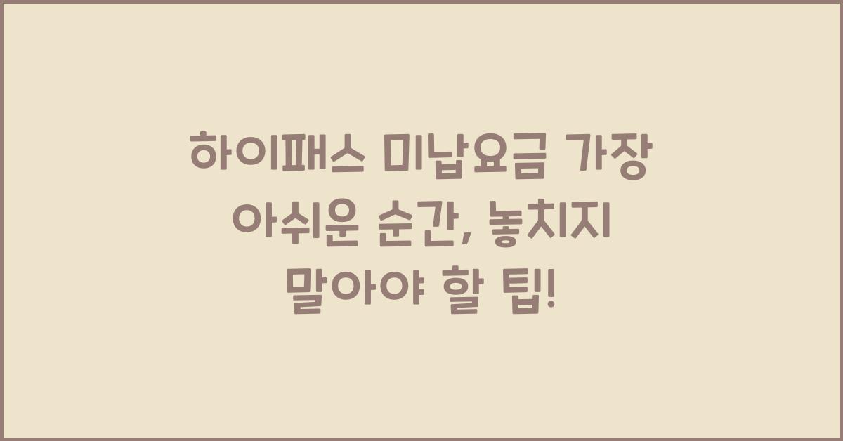 하이패스 미납요금