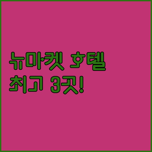 뉴마켓 호텔 추천 Best 3! 가격..