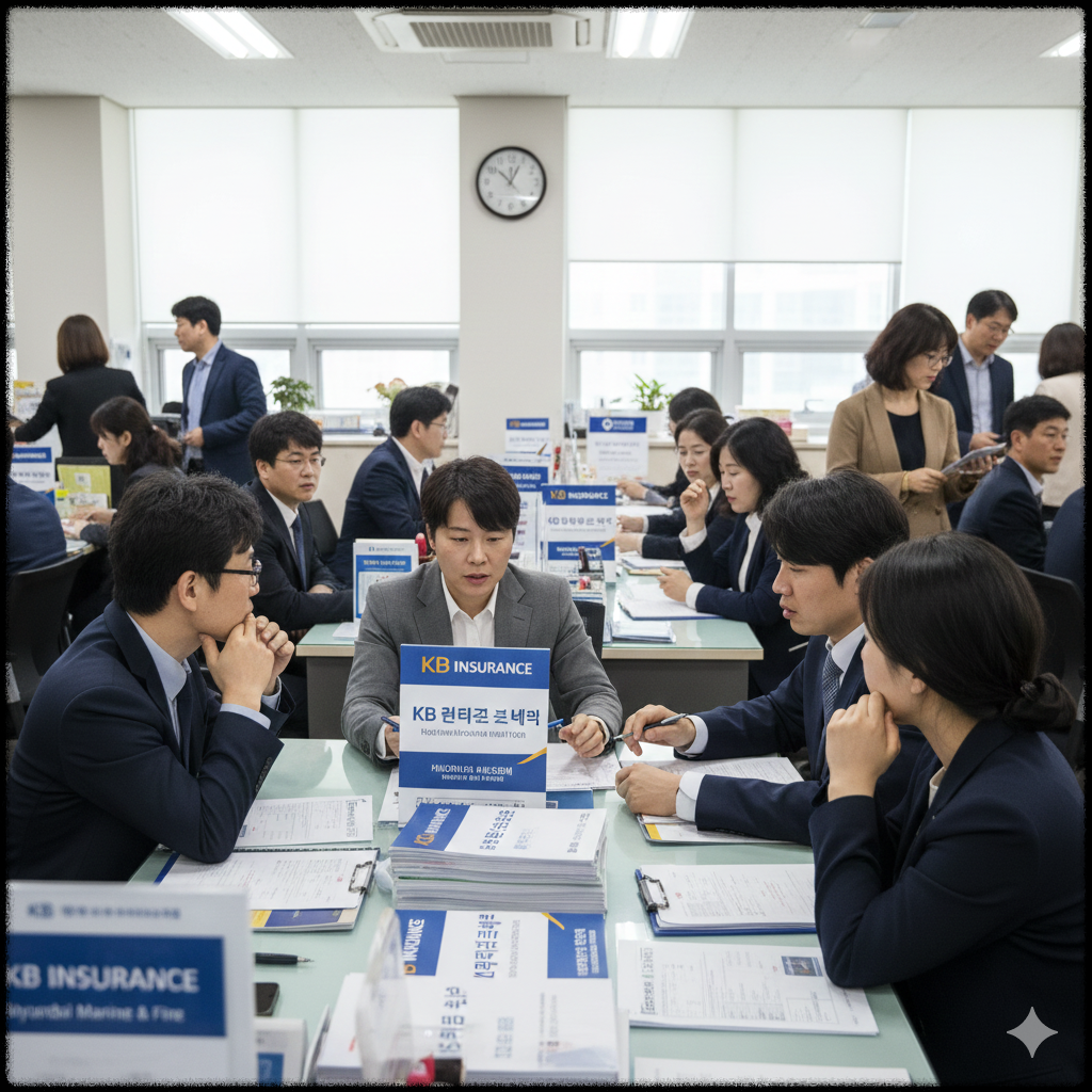 절판 마케팅으로 혼란스러운 보험 상담 장면