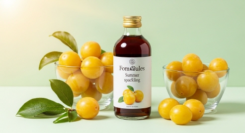 여름 햇살 속 매실 병