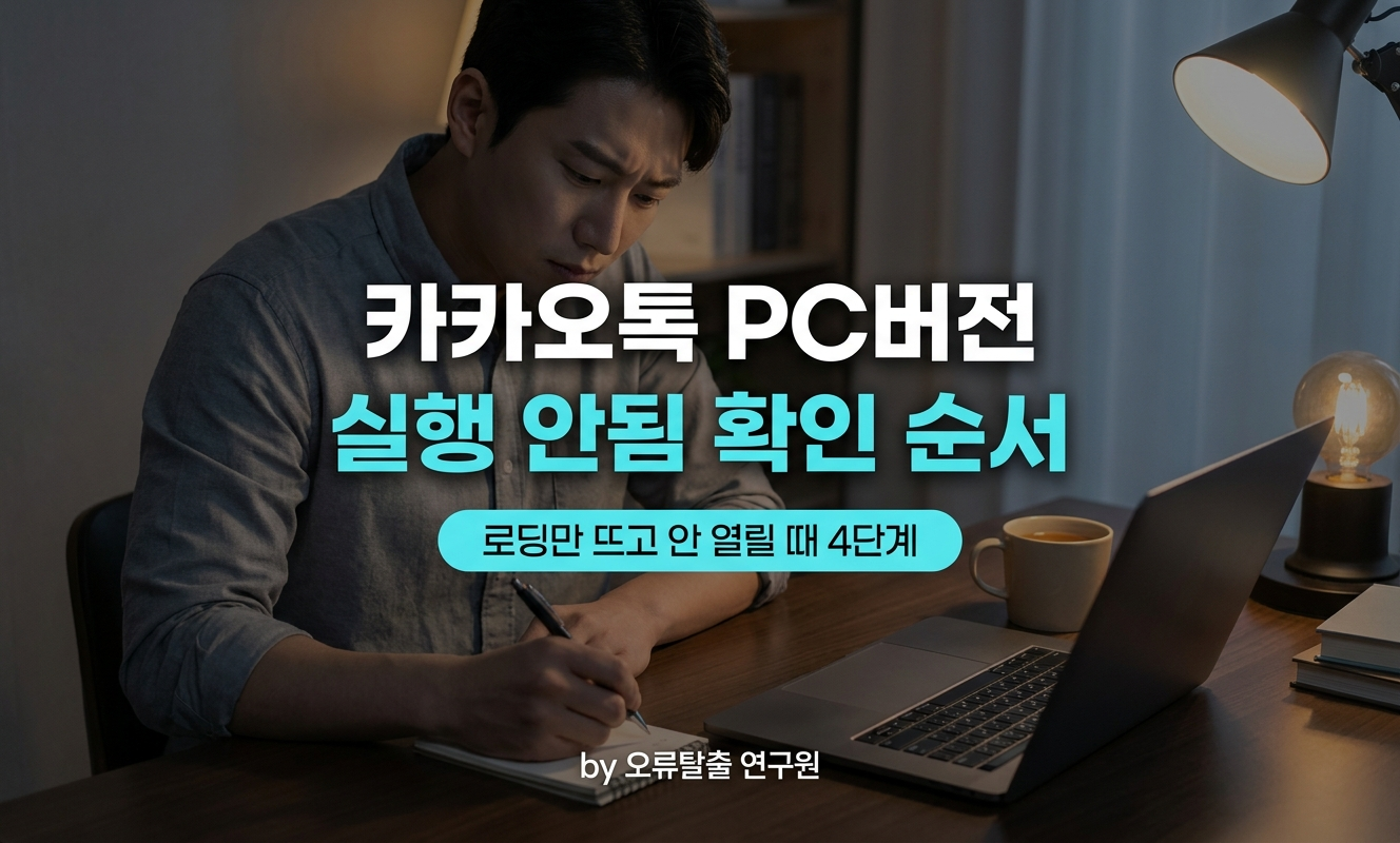 노트북 앞에서 메모하며 문제를 확인하는 사람