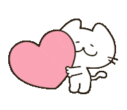 하트 주는 고양이 케릭터 사진