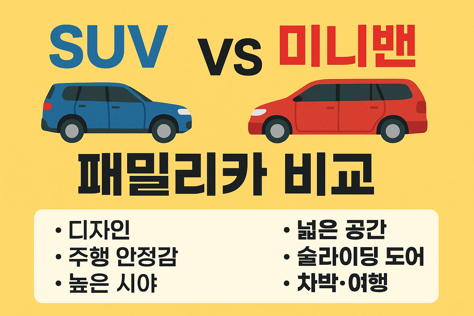 SUV vs 미니밴, 패밀리카 최종 선택은?