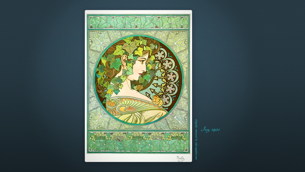 08 아이비 C - Ivy, 1901 알폰스무하배경화면
