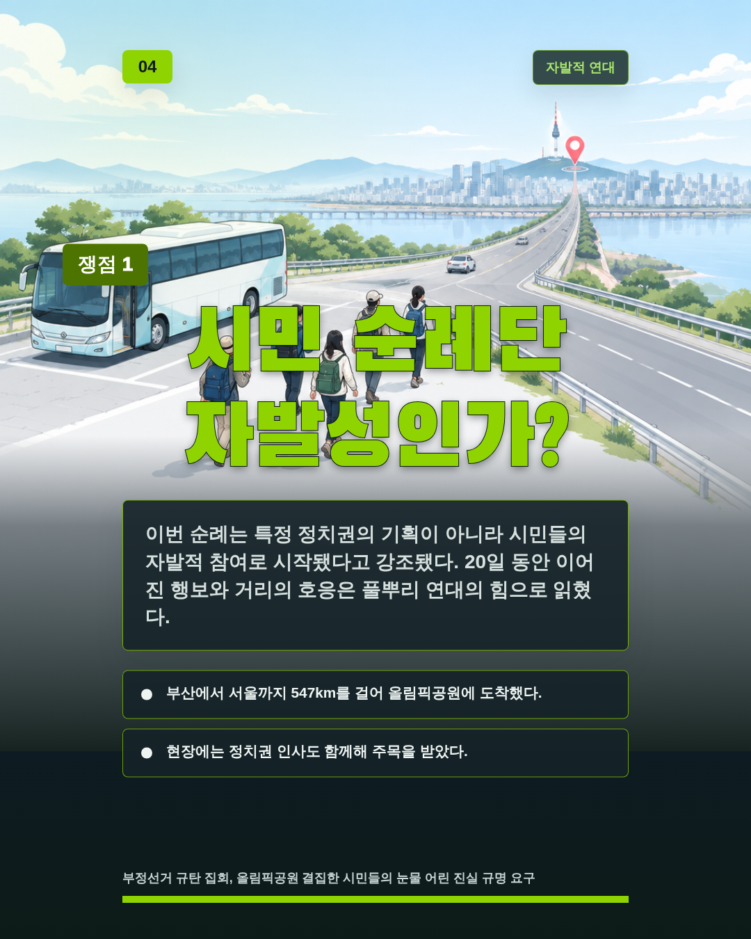 시민 순례단 자발성인가?