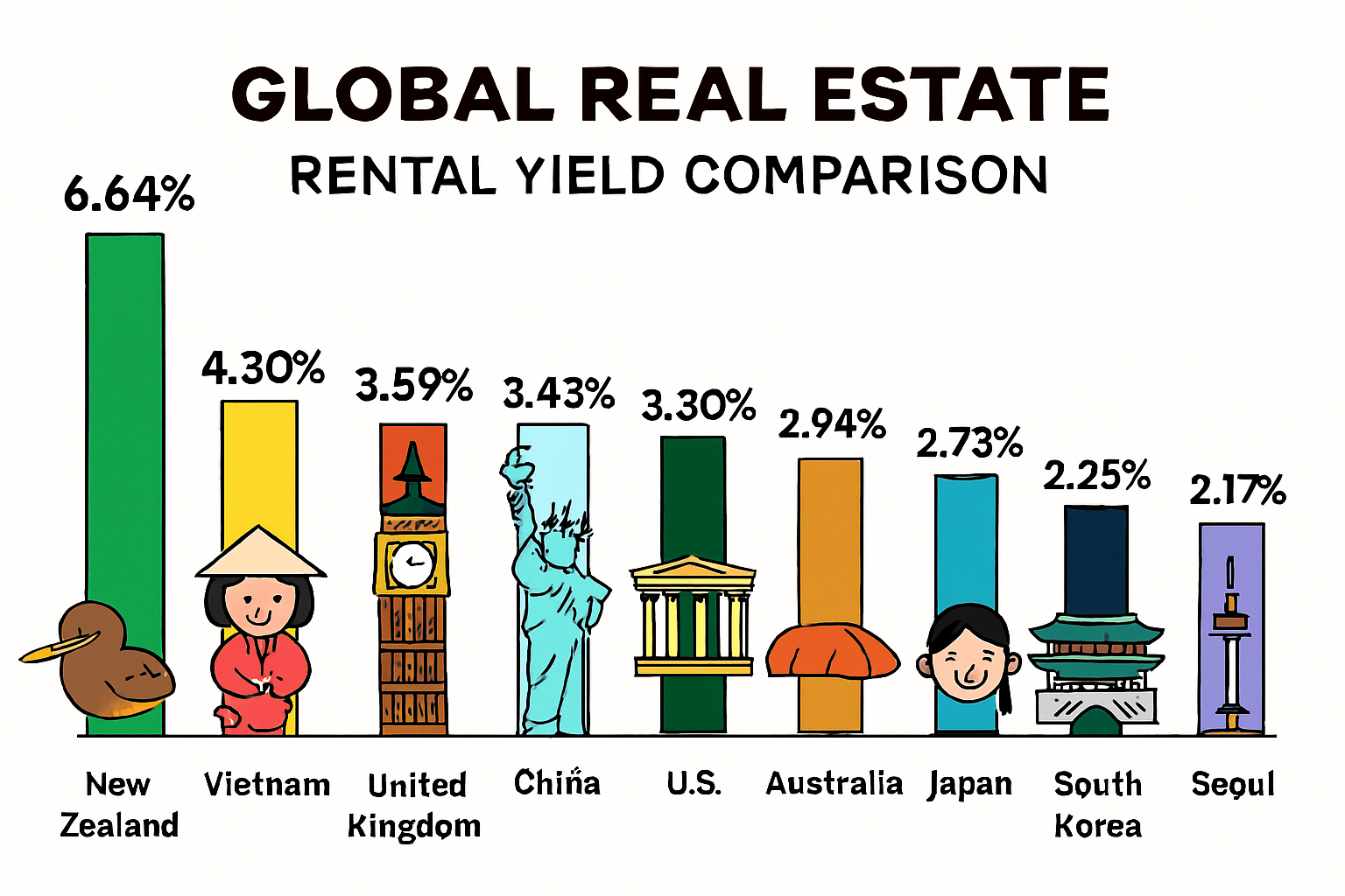 세계 부동산 북미·유럽·아시아 임대수익률 비교