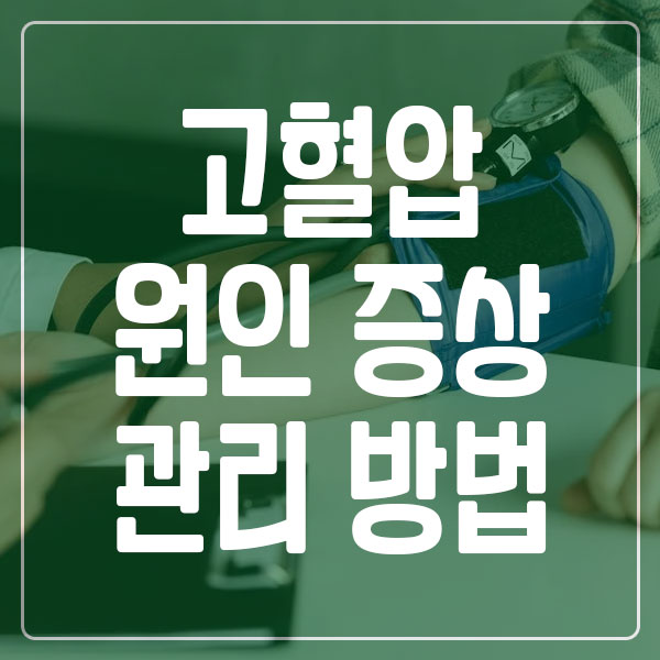고혈압 원인 증상 관리방법