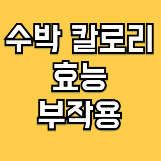 수박 칼로리 효능 부작용 알아보기