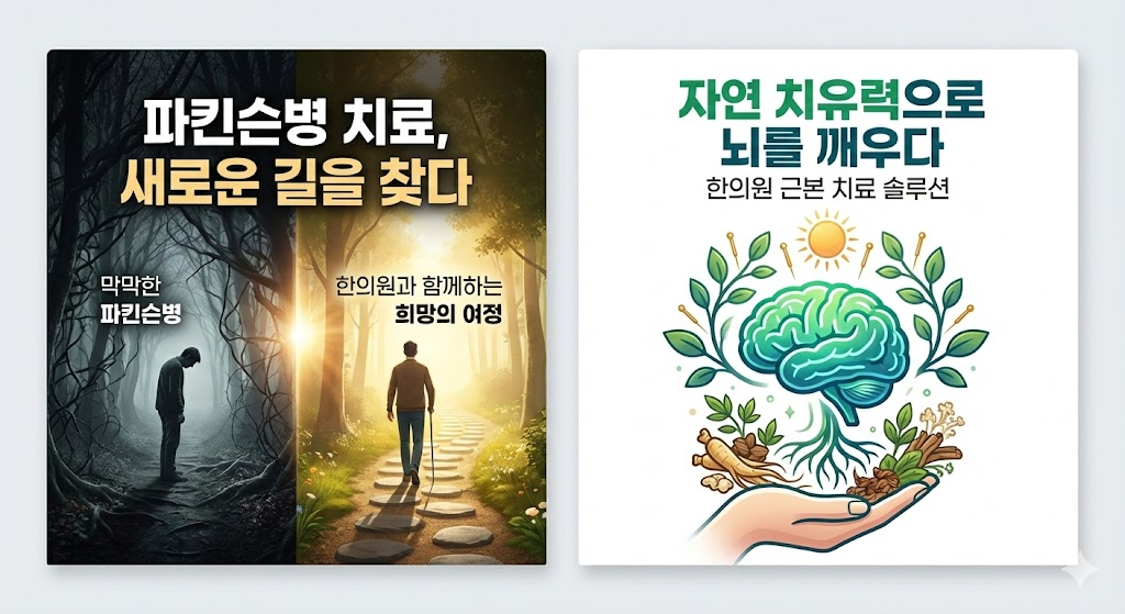 파킨슨병 한방 치료 원리 및 뇌 보호 인포그래픽