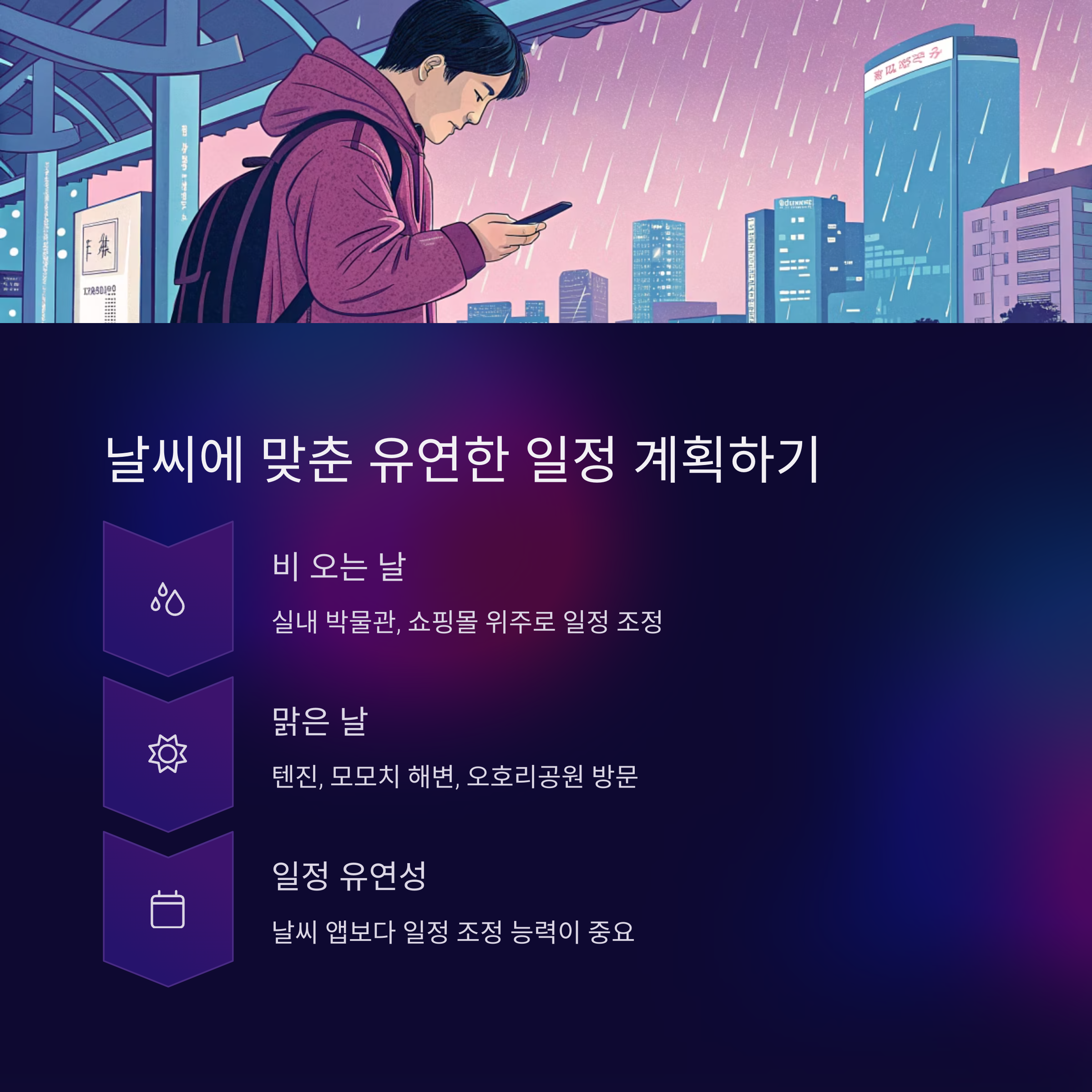 날씨에 맞춘 유연한 일정 계획하기