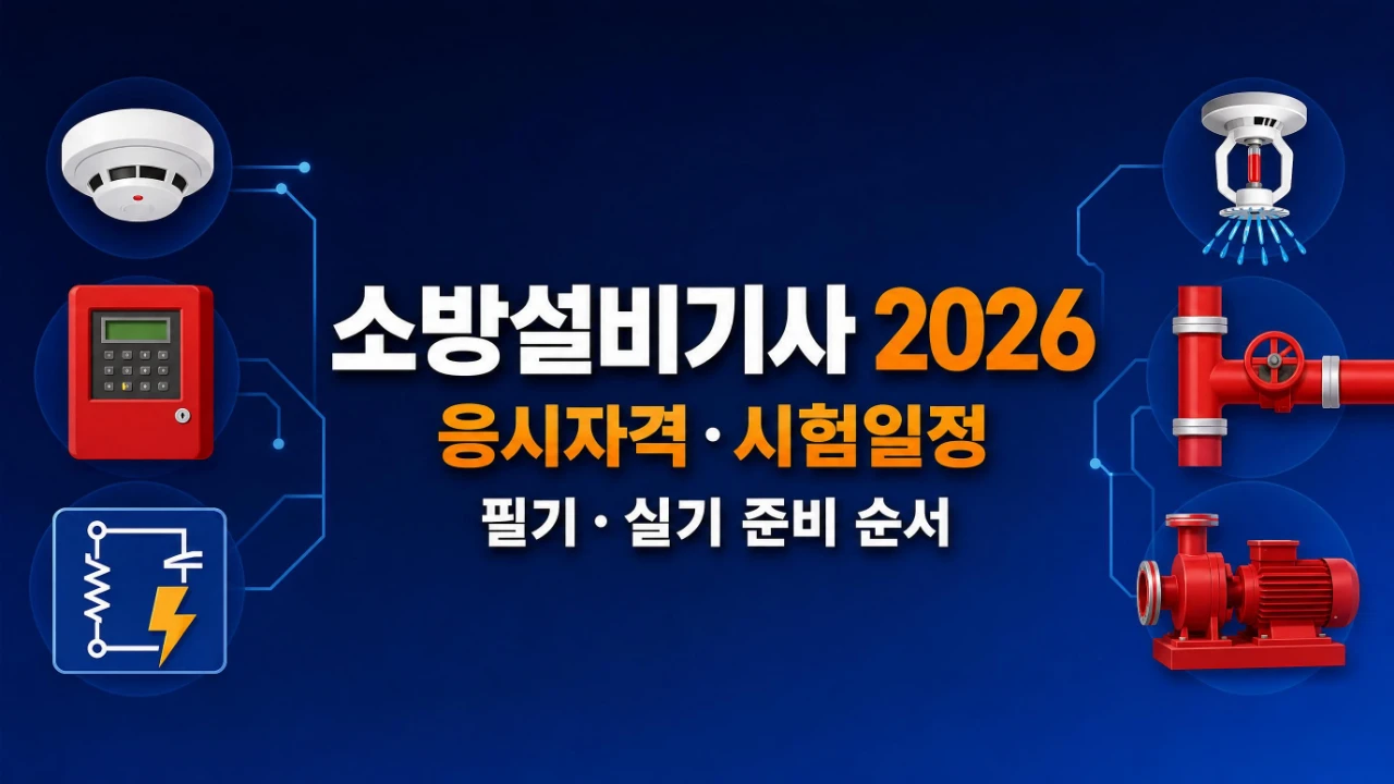 소방설비기사 2026 응시자격과 시험일정, 필기 실기 준비 순서를 정리한 안내 이미지