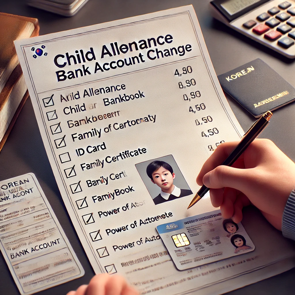 아동수당 계좌 변경 서류 체크리스트를 확인하는 보호자