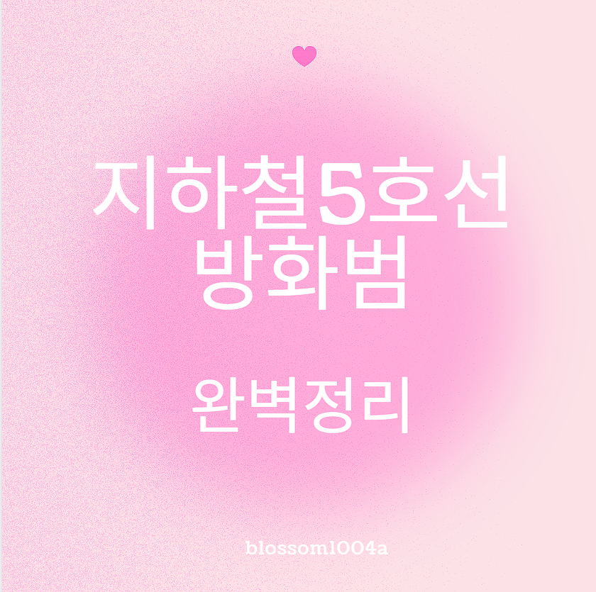 지하철 5호선 방화범 완벽정리