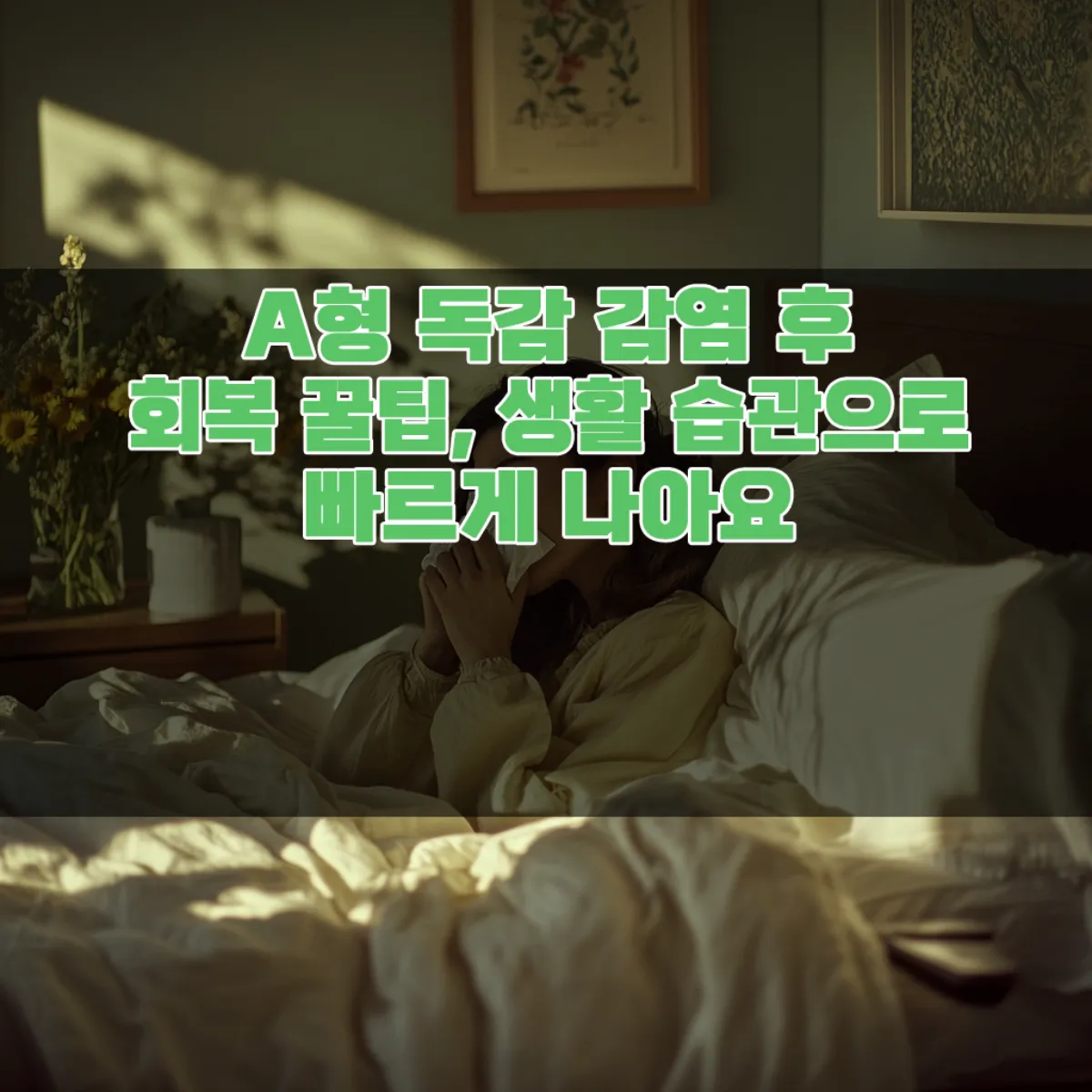 A형 독감 감염 후 회복 꿀팁, 생활 습관으로 빠르게 나아요