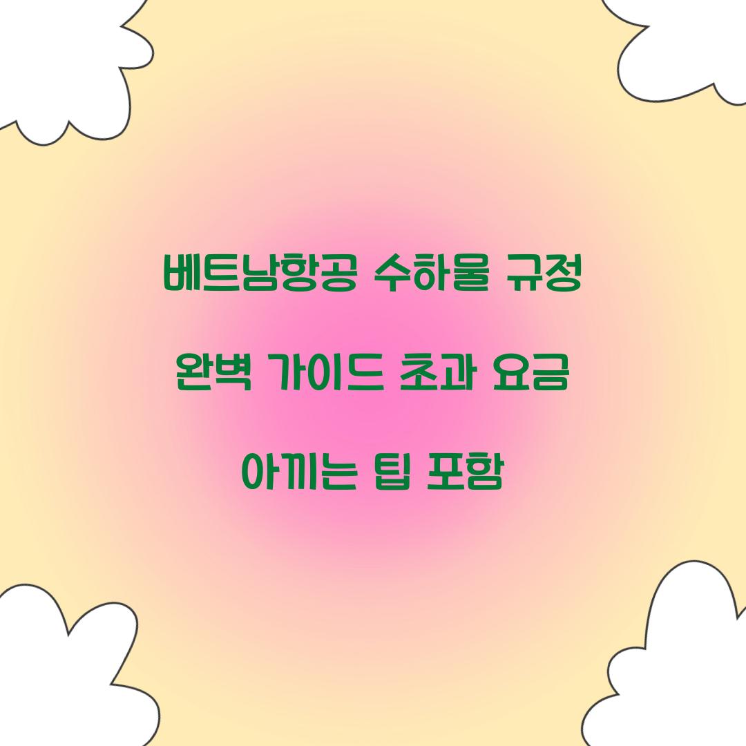 베트남항공 수하물 규정