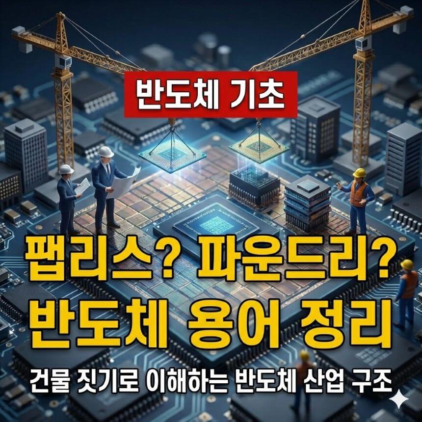 건설 현장에 비유한 반도체 산업 구조 썸네일. 팹리스와 파운드리 등 헷갈리는 반도체 기초 용어 정리
