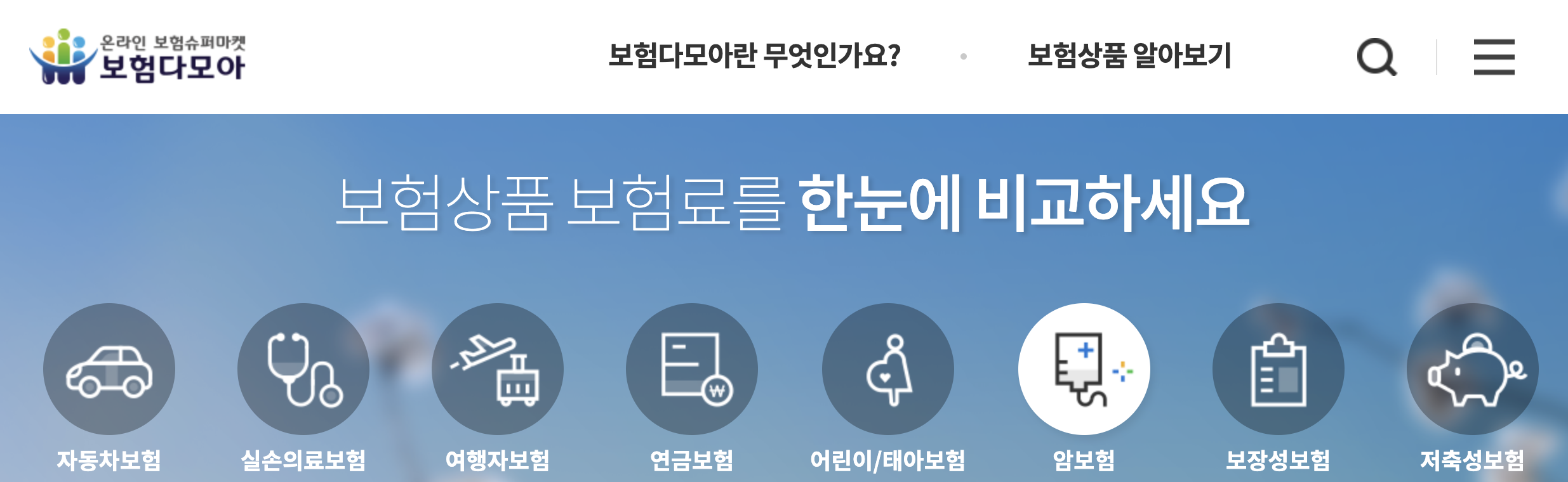 온라인 보험 슈퍼마켓 보험다모아