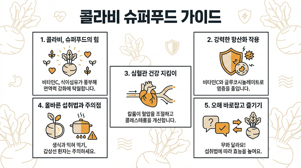 콜라비 슈퍼푸드 섭취 가이드 인포그래픽