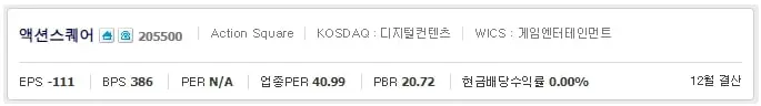 액션스퀘어 주가정보
