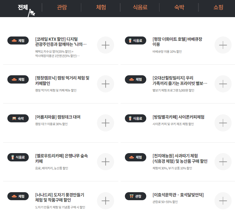 디지털 관광주민증 할인혜택