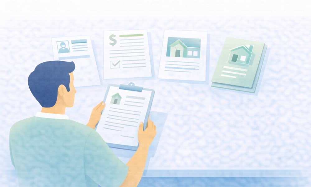 주택담보대출 심사 전 서류 누락과 정보 불일치 점검을 설명하는 이미지