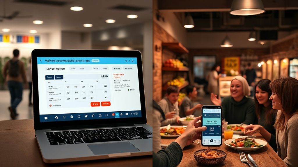 현지 음식을 즐겁게 맛보며 행복한 시간을 보내는 여행자들의 모습